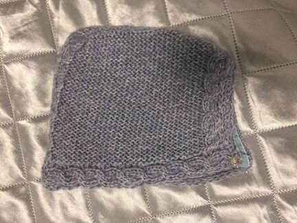 Шапка капюшон капор серый люрекс новый