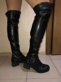 Ботфорты кожаные