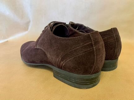 Новые замшевые бордовые туфли-ботинки