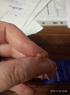 Серьги Серебро позолота продевки