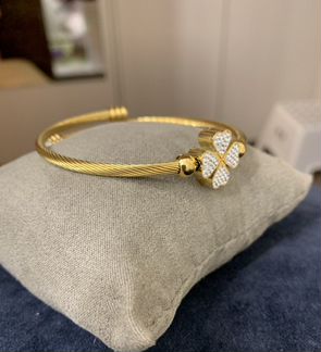 Браслет сталь с позолотой