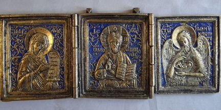 Литье Малый Складень 19 век Эмаль