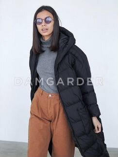 Пуховик одеяло новый черный зимний длинный