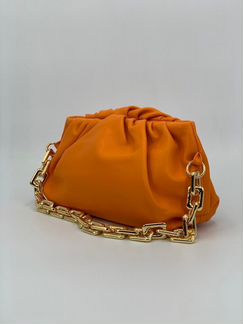 Новая женская сумка оранжевая кожа Bottega Veneta