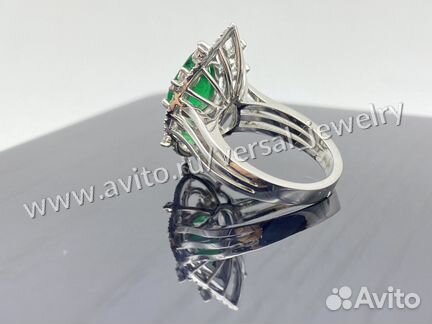 Кольцо с бриллиантами изумруд 2.55ct