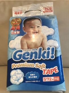 Подгузники Genki S 4-8кг 72шт