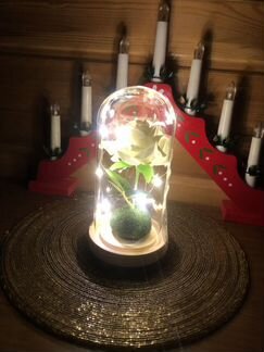 Лампа настольная Роза белая