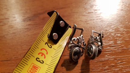 Серьги серебро натуральный камень