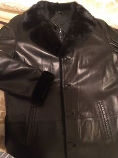 Куртка кожаная зимняя с норковым воротником