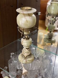 Лампа настольная оникс с бронзой