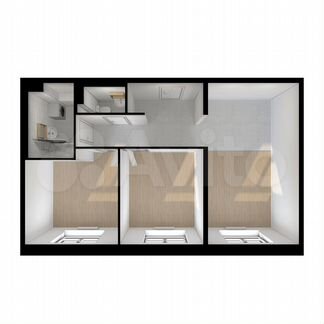2-к квартира, 59.1 м², 3/22 эт.