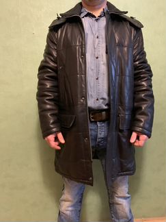 Кожаная куртка зимняя Trapper, пальто