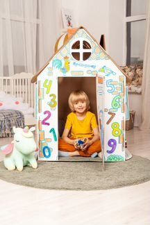 Картонный игровой домик раскраска для детей