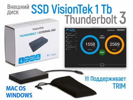 Внешний диск SSD Thunderbolt 3 VisionTek 1TB