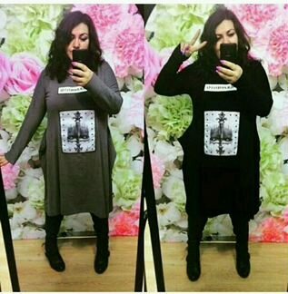 Плюсайз платье-туника сакраменто