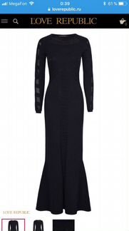 Чёрное бандажное платье в пол Love republic