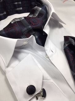 Новый галстук-аскот, паше и запонки фиолетовые