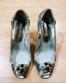 Итальянские серебряные туфли нат. кожа