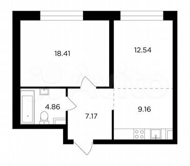 2-к квартира, 52.1 м², 6/16 эт.