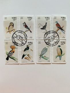 Марки Оман Лесные птицы Сова Удод Дятел 1972