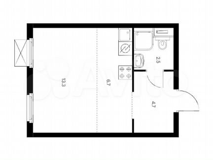 Квартира-студия, 27,2 м², 5/12 эт.