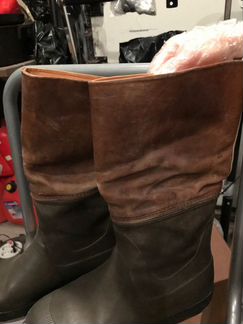 Резиновые сапоги каучук с кожаным подкладом 43-44
