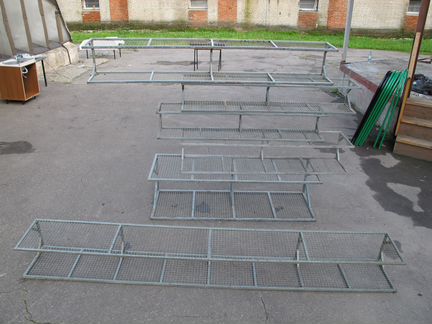 Полки сетчатые на крашеном металлокаркасе 11шт