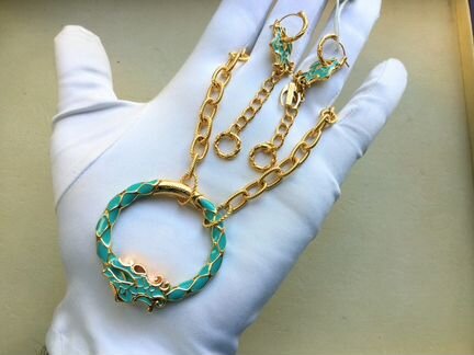 Комплект Just Cavalli Dragon:подвеска,серьги эмаль