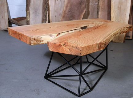 Кофейный стол в стиле лофт. Слэб лиственницы. S022