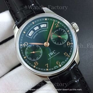 Часы IWC Portugis Annual Calendar Gold Hands Green