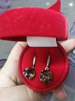 Серебряные серьги Раух топаз