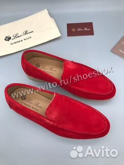 Мокасины Loro Piana красные