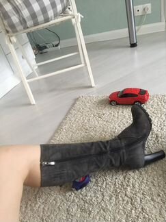 Зимние замшевые сапоги