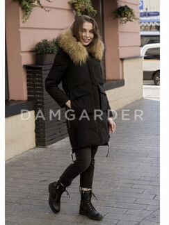 Пуховик новый черный зимний женский с карманами