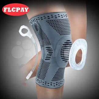 Наколенник бандаж силиконовый пружинный трикотажны